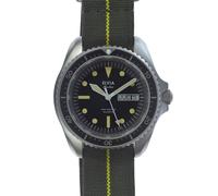 MWC Elvia Quarzo Acciaio Nero Grigio Data Militare Orologio Uomo