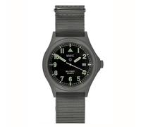 MWC G10 Swiss Quarzo Acciaio Data Tessuto Nero Grigio Orologio Uomo