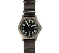 MWC G10 Swiss Quarzo Acciaio Tessuto Nero Data Grigio Orologio Uomo