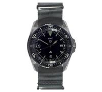 MWC Military Diver Automatico Acciaio Nero Grigio Data Tessuto Orologio Uomo