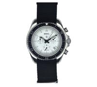 MWC Pattern Cronografo Quarzo Acciaio Nero Bianco Tessuto Data Orologio Uomo