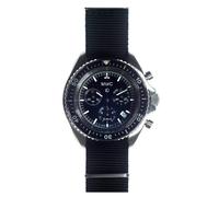 MWC Pattern Cronografo Quarzo Acciaio Nero Tessuto Data ANSE FISSE Orologio Uomo