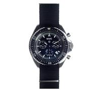 MWC Pattern Cronografo Quarzo Acciaio Nero Tessuto Zaffiro Data Orologio Uomo