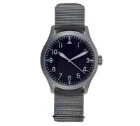 MWC Pattern Ibrido Meccanico Quarzo Acciaio Nero Grigio Tessuto Orologio Uomo