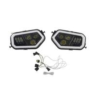 MWCMAMBG Faro Moto Per Polaris Per RZR 800/900 Design Faro LED Nero Con Anello Halo Accessori Di Ricambio faro anteriore