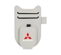 MWJTWO Auto-Clip Portaocchiali per Mitsubishi Xforce 2023,Schede Occhiali Vista Gancio Clip Hitzebeständig Sonnenbrillenhalter Einhand Tragen Accessori Auto Interno,Beige