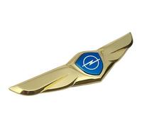 MWJTWO Auto Logo Fregi per Opel Adam 2012-2019, Emblema Stemmi Distintivo Decorativo Stemma Adesivi Badge Decalcomania Bonnet Stickers Insignia 3D,Gold Blue