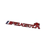 MWJTWO Auto Logo Fregi per Peugeot Partner Van Long 2019-2023, Emblema Stemmi Distintivo Decorativo Stemma Adesivi Badge Decalcomania Bonnet Stickers Insignia 3D,Red