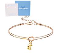 Mwmoeen Bracciale da donna con nodo - Bracciali dorati con lettere dalla A alla Z, regolabile e impilabile, con nodo dell'amore, per donne, fidanzate e ragazze, Rame