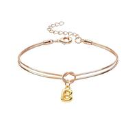 Mwmoeen Bracciale da donna con nodo - Bracciali dorati con lettere dalla A alla Z, regolabile e impilabile, con nodo dell'amore, per donne, fidanzate e ragazze, Rame