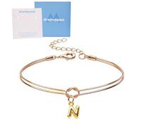 Mwmoeen Bracciale da donna con nodo - Bracciali dorati con lettere dalla A alla Z, regolabile e impilabile, con nodo dell'amore, per donne, fidanzate e ragazze, Rame
