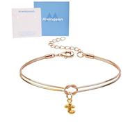 Mwmoeen Bracciale da donna con nodo - Bracciali dorati con lettere dalla A alla Z, regolabile e impilabile, con nodo dell'amore, per donne, fidanzate e ragazze, Rame