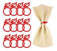 MWOOT 12 Pezzi Anelli Portatovaglioli Cuore Rosso, Portatovagliolo a Forma di Cuore Legno per San Valentino Matrimonio Cena Festa Banchetto Decorazione da Tavola, Accessori San Artigianali Fai Da Te