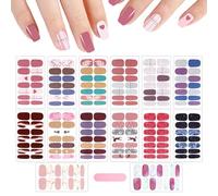 MWOOT 14 Fogli Unghie Adesive Nail Stickers, Unghie Self-Adesive Decal Colorate Decorazioni Unghies per Women Girls, Press on Unghies Nails Decals, Nail Strips DIY Nails Art Starter Kit Beginners