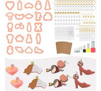 MWOOT 140 Pezzi Taglierine per Argilla Polimerica per Orecchini, 22 PCS Taglierine in Argilla Polimerica di Diversa Forma con Kit Orecchini Fai da Te per la Creazione Gioielli in Argilla Polimerica