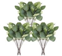 MWOOT 20 Pezzi Steli di Eucalipto Artificiali, Rami di Eucalipto per Centrotavola, Foglie di Eucalipto Verde per Bouquet da Sposa Vaso Composizione Floreale Decorazione del Giardino Domestico