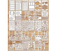MWOOT 30 pezzi misti proiettili diario stencil kit, lettera disegno pittura alfabeto stencil, riutilizzabile bullet Journal accessorio per bricolage, pianificatore, scrapbooking, decorazione da parete