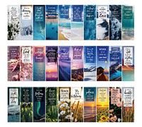 MWOOT 30 Pezzi Segnalibri di Carta Biblica,Citazione Ispiratrice Segnalibri di Pagina,Bible Verse Bookmarks,Marcatori di Pagina Libro Splendido Scenario per Forniture di Lettura Chiesa(15X5CM,30Stile)