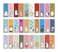 MWOOT 30 Pezzi Segnalibri Magnetici di Adorabili Gatti, Cats Magnetic Bookmarks, Clip Segnapagina Magnete Creative per gli Amanti dei Libri, Studenti, Forniture di Lettura (30 Stili, 2x6CM)