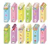 MWOOT 36 Pezzi Pasqua Carta Segnalibro,Paper Bookmarks Easter Book Marks per Studenti Scuola Ufficio Forniture,Cute Page Clips per Premi per la Bomboniere per la Festa Ritorno a Scuola(15x4cm)