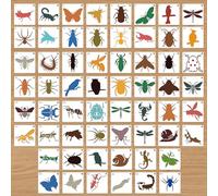 MWOOT 60pcs Insetti Stencil per Pittura, Stencil di Carta Farfalle Libellule Uccelli Api e Altro Piccoli Stencil Riutilizzabili Painting Stencils, Stencil per Tessuti Mobili Muro Tela DIY Artigianato