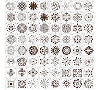 MWOOT 64 Pezzi Mandala Painting Stencil per Dipingere Piccoli Mandala,DIY Plastic Disegno Punto Stencils,Riutilizzabile Pittura Modelli Arredo Tessuto Roccia Pietra Tela Decorazioni(7.6x7.6CM)