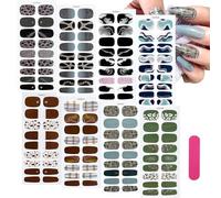 MWOOT 8 Fogli Unghie Adesive Nail Stickers, Unghie Self-Adesive Decal Colorate Decorazioni Unghie per Women Girls, Press on Nails Foil Unghie Nail Art Nail Strips Nails Starter Kit Nail Art