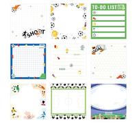 MWOOT 9 Pezzi Foglietti Adesivi Divertenti Calcio, Blocchetti Note Memo Autoadesivi a Tema Calcio, 7.6 x 7.6 cm Sticky Notes Ufficio Scuola Lista di Attività Regalo per Appassionato di Calcio