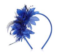 MWOOT Copricapo Piumato di Fiori Artificiali, 1920 Cerchietto Piume, Blu Copricapo Piume per Donna, Retrò Accessori per capelli per Cocktail Nozze Festa del Tè Decorazione