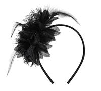 MWOOT Copricapo Piumato di Fiori Artificiali, 1920 Cerchietto Piume, Nero Copricapo Piume per Donna, Retrò Accessori per capelli per Cocktail Nozze Festa del Tè Decorazione