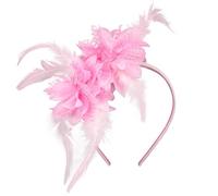 MWOOT Copricapo Piumato di Fiori Artificiali, 1920 Cerchietto Piume, Rosa Copricapo Piume per Donna, Retrò Accessori per capelli per Cocktail Nozze Festa del Tè Decorazione