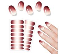 MWOOT Unghie Gel Adesive UV, Strisce Gel Unghie Lampada UV, Cured Nail Sticker, Long Lasting Sticker Nail Art Kit, Adesivo Unghies, Strisce Unghies Full Nail Wraps for Women(Marrone)