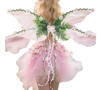 Mwqpgyh Ali delle fate delle ragazze | Ali di farfalla con fiori e foglie 3D | Accessori creativi per travestimento come fata per Carnevale Halloween
