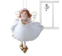 Mwqpgyh Angelo ragazza albero di Natale ciondolo sogno ciondolo angelo con ali dorate albero di Natale per davanzale della finestra porta soggiorno camera da letto giardino bar