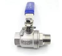 MWSQQGKCF 1/4 "3/8" 1/2 "3/4" 1 "2" BSPT Femmina Maschio Regolatore Valvola a Sfera a Porta Completa in Acciaio Inox 304 Acqua Gas Olio Giardino di Casa Birra(1.25 inch)