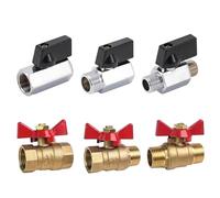 MWSQQGKCF 5/20/100pcs Valvola a Sfera in Ottone Compressore d'Aria Acqua Gas Olio Valvola di intercettazione 1/8 "1/4" 3/8 "1/2" Filettato Mini Maschio a Femmina(45359,5 PCS)