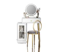 MWUCAIXIA Banchi di vanità Moderna Bianco Mobile Comò Vetro Trucco Ragazza Minimalista Tavolo Esteso Lusso