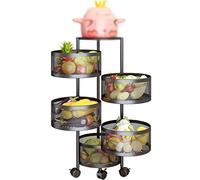 MWUCAIXIA Scaffale da cucina multistrato cestino rotante carrello porta verdura e frutta rack cucina bagno portaoggetti (colore: E, dimensioni: 75 cm x 34 cm) (nero 60 cm x 30 cm)