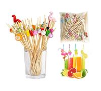 MWUMRCM 100 Pezzi Cocktail Stuzzicadenti Decorazioni, Stuzzicadenti Decorativi Legno Cocktail Stecchini Frutta per Aperitivo Forniture Feste per Feste Frutta Sandwich Stuzzichini Compleanno Matrimoni