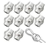 MWUMRCM 10PCS M3 morsetti per fune metallica,304 acciaio inossidabile unico Clip per Fune Metallica da 3 mm per il Fissaggio di Fune Metallica in Acciaio e Fune per Cavi
