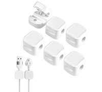 MWUMRCM 6 Pezzi Clip per Cavi Magnetici, Supporto Organizzatore di Cavi Scrivania Autoadesivo Organizer, per Cavi di Alimentazione e Cavi per Accessori di Ricarica, Cavo per Mouse, PC, Ufficio e Casa