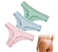 MWUMRCM Mutande da Donna in Cotone Pizzo, 3 Pezzi di Biancheria Intima da Donna in Cotone, Slip in Pizzo Morbido Hipster Sexy Panties Mutande da Donna morbide, Taglie Confezione L