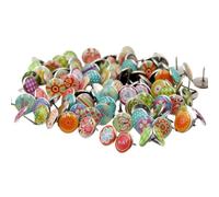 MWUMRCM Puntine Da Disegno, 50Pcs Colore Puntine Da Disegno Decorative Puntine A Testa Tonda In Plastica Piatta Puntine Decorative Creative Per Mappe Murali (Colore Misto)
