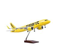 MWYFFB collezione Modello aereo Per Spirit Airlines A320 Aereo Modello W Luce E Carrello Di Atterraggio A Ruote Regali Da Collezione 47CM 1/80(With lamp)