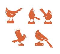 MWZBTG Decorazioni per il Giardino degli Uccelli,5 Pezzi Arte da Giardino con Pali,Pali Metallo Con Uccelli Ruggine | Per Vasi Fioriere Recinti Cortile Prato Patio Sentieri Paesaggio Natale