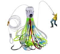 MWZBTG Esca da troll - calamari - Esca da in mare realistica per trote kayak notte pescatore pesce persico a mosca padre appassionati crappie