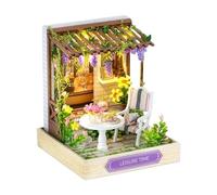 MWZBTG Kit di Costruzione per Case Mini,Puzzle In Miniatura In Legno Con Luce - Strumenti per Kit Casa delle Bambole Decorativa,Per Adulti Bambini Soggiorno Camera Da Letto Cucina Ufficio Natale