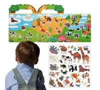 MWZBTG Libri Di Adesivi Riutilizzabili Per Bambini | Giochi Educativi Silenziosi con Decalcomanie | Libro di Adesivi per Scene | Per Bambini 0-3 Anni Ragazze Ragazzi Studenti Casa Viaggio Scuola Sala