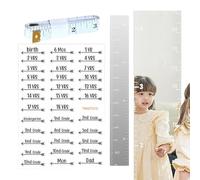 MWZBTG Specchio Per Grafico Di Crescita, Grafico Di Altezza A Specchio Puzzle Righello, Grafico 'altezza Di Crescita Dei Bambini, Grafico Da Parete Altezza Bambini, Righello Per Altezza In Acrilic