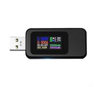MX18L - Tester USB 10 in 1 con schermo a colori, supporta protocolli di ricarica rapida, monitora lo stato di ricarica dei dispositivi alimentati tramite USB (nero)
